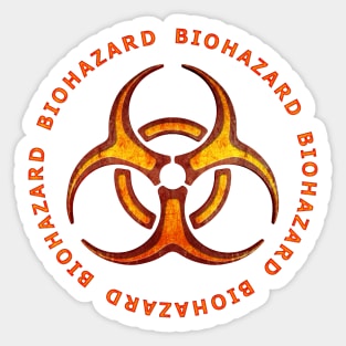 Red Biohazard Sign Sticker